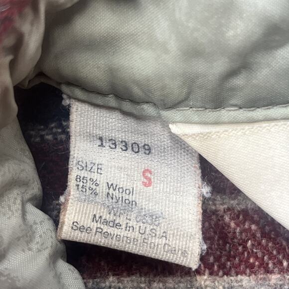 Vintage Woolrich Wool Burgundy Plaid Flannel Shirt Men’s Small Utility USA Made - Picture 5 of 13